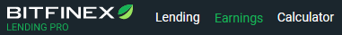 Bitfinex - Lending Pro Earnings