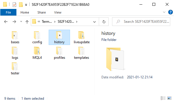 MT4 History Folder