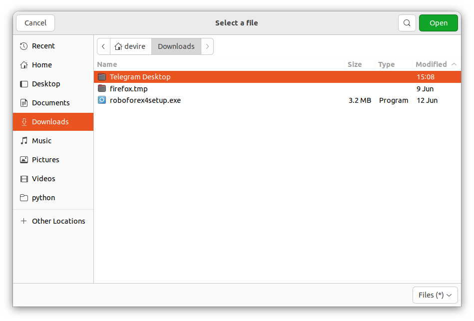 Browsing for a file in PlayOnLinux