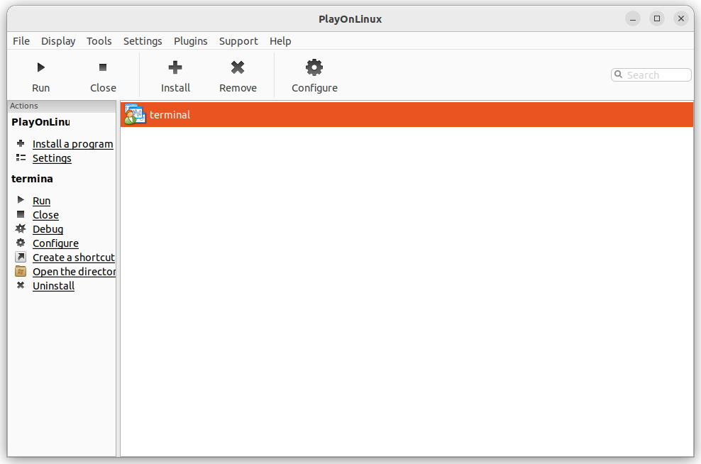 Shorcut in PlayOnLinux
