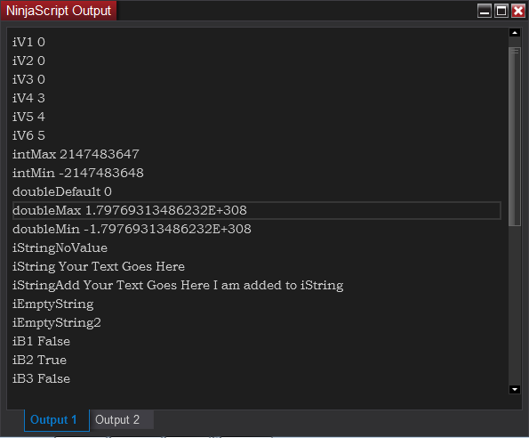 NinjaScript - Output Window