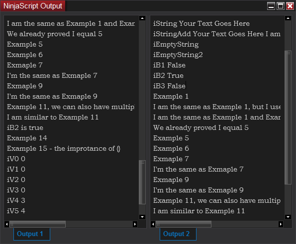 NinjaScript - Output Window - Dual View