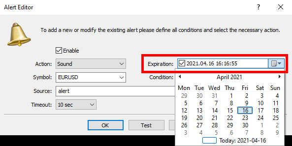 Alert Expiration Option Alert Expiration Option