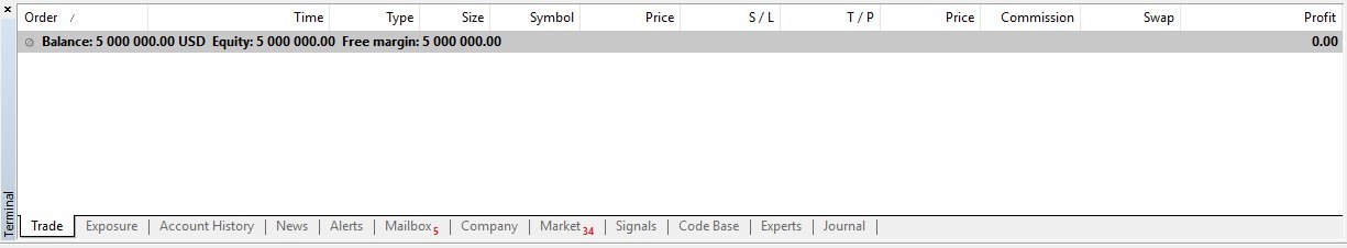 MetaTrader 4 Terminal Panel