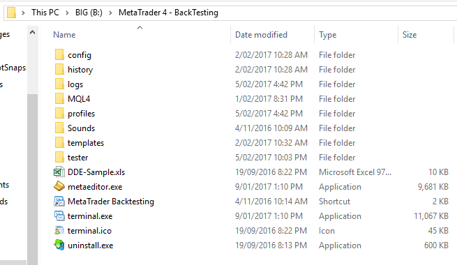 MetaTrader Folder in New Location