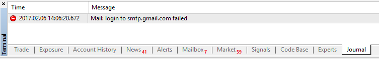 MetaTrader - Mail: login to smtp.gmail.com failed