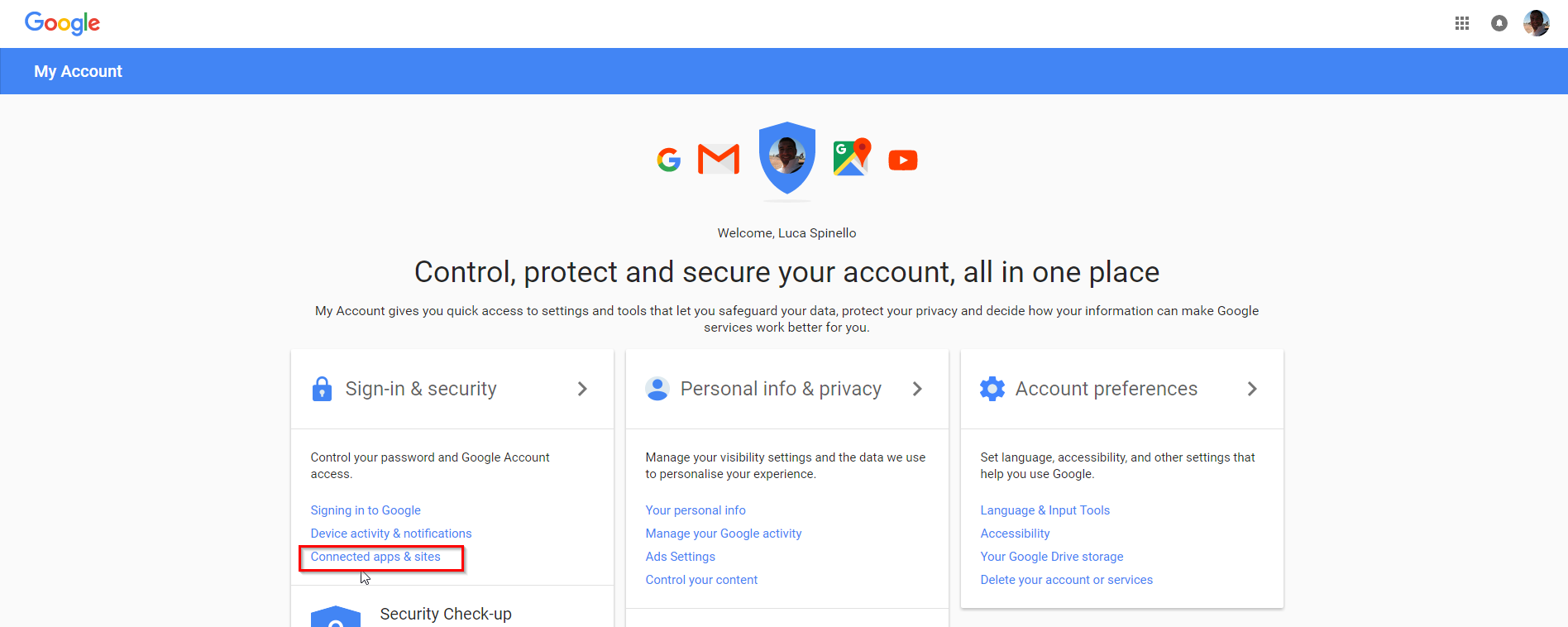 MetaTrader - Navigating to Apps Settings in Gmail