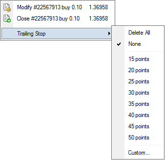 Enabling Trailing Stop in MetaTrader