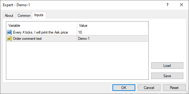 Commentary Appears as Input Parameter After Adding It as External Variable