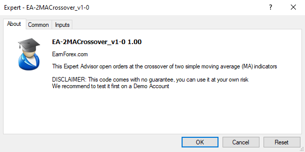 About Expert EA 2 MA Crossover