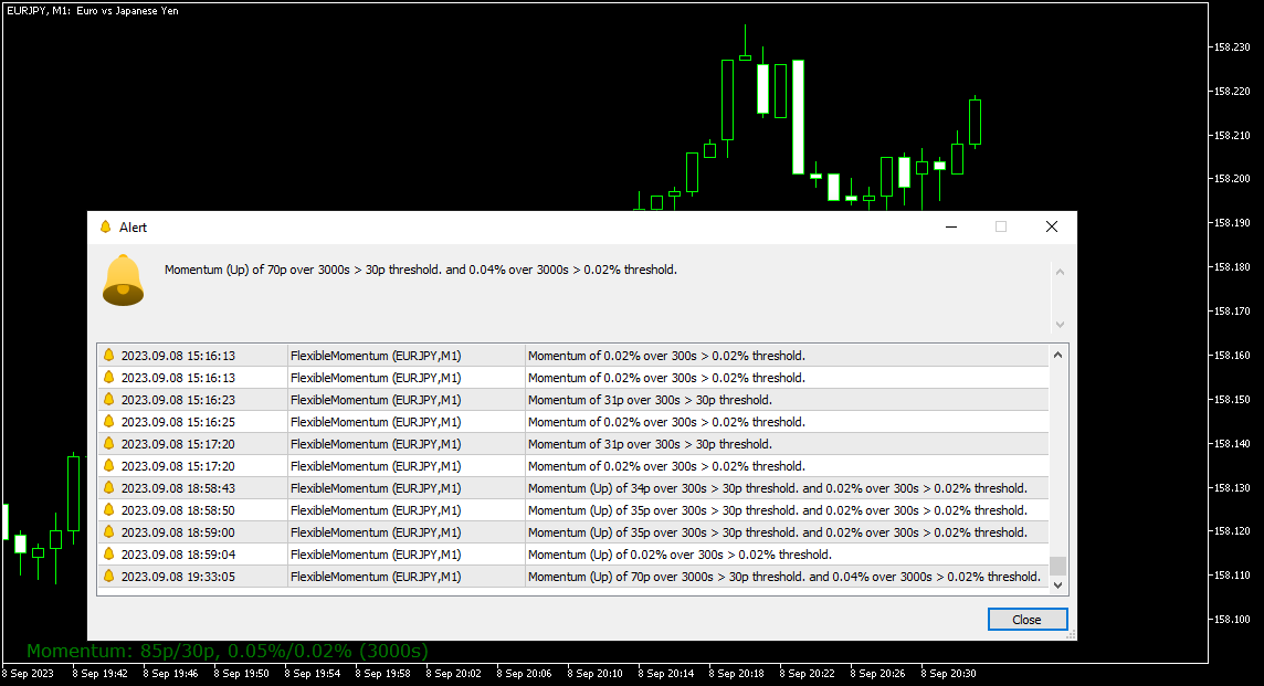Flexible Momentum con alertas